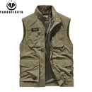 2025 New Summer Men Sleeveless Outdoor Leisure Stand Collar Vest Men Solid Color Breathable Loose Thin Vest Male Waistcoat Hots