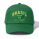 1pc BRASIL Print Baseball Cap for Adults,Minimalist Retro Style Casual Soft Adjustable Dad Hat,Perfect As Gift