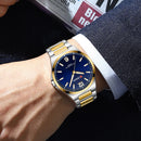 CURREN Luxury Minimalist Men's Watch Two Tone Golden Stainless Steel Business Quartz Wristwatch Simple Dress Clock Male
