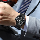 CURREN Luxury Men's Quartz Watch with Black Stainless Steel Band Casual Design Dial with Luminous Hands Relogio Masculino