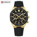 CURREN 8489 Luxury New Quartz Chrono Sport Watches Brands for Men Silicone Bracelet Multifunction Dial relojes para caballeros