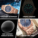 PAAZOMU Men Quartz Wrist Watches Gold Luxury Brand Business Luminous Waterproof Male Clock Calendar Stainless Steel Watch New