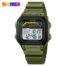 SKMEI 2307 New Fashion Waterproof Men's Sports Digital Watch Countdown LED Display Stainless Steel TPU Men's Luxury Watch reloj