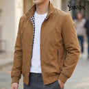 Korean Spring Autumn Casual Solid Fashion Slim Bomber Jacket Men Overcoat Stand Collar Jackets Men's Jacket S-6XL Top