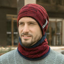 Winter Hat for Men Women Pullover Hat Scarf Suit Plus Velvet Fleece Lined Children Thick Warm Beanie Hat Male Knitted Hat Caps