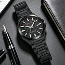 CURREN Luxury Men's Quartz Watch with Black Stainless Steel Band Casual Design Dial with Luminous Hands Relogio Masculino