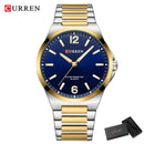 CURREN Luxury Minimalist Men's Watch Two Tone Golden Stainless Steel Business Quartz Wristwatch Simple Dress Clock Male
