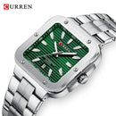 CURREN 8479 Luxury Stainless Steel High-End Square Men's Quartz Watch, Fashionable Business Wristwatch reloj hombre de gama alta