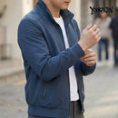 Korean Spring Autumn Casual Solid Fashion Slim Bomber Jacket Men Overcoat Stand Collar Jackets Men's Jacket S-6XL Top