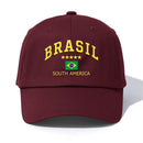 1pc BRASIL Print Baseball Cap for Adults,Minimalist Retro Style Casual Soft Adjustable Dad Hat,Perfect As Gift