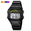 SKMEI 2307 New Fashion Waterproof Men's Sports Digital Watch Countdown LED Display Stainless Steel TPU Men's Luxury Watch reloj