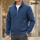Korean Spring Autumn Casual Solid Fashion Slim Bomber Jacket Men Overcoat Stand Collar Jackets Men's Jacket S-6XL Top