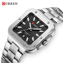 CURREN 8479 Luxury Stainless Steel High-End Square Men's Quartz Watch, Fashionable Business Wristwatch reloj hombre de gama alta