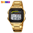 SKMEI 2307 New Fashion Waterproof Men's Sports Digital Watch Countdown LED Display Stainless Steel TPU Men's Luxury Watch reloj