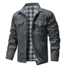 Men's Jackets Spring Flannel Lined Shirt Coat Shacket Casual Snap Button Overshirt Western Cowboy Style High Quality Top US Size