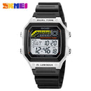 SKMEI 2307 New Fashion Waterproof Men's Sports Digital Watch Countdown LED Display Stainless Steel TPU Men's Luxury Watch reloj