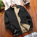 Double-Sided Wearable Men's Stand Collar Jacket Outerwear Breathable Waterproof Polyester Threaded Spring Autumn Motorcycle Coat