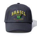 1pc BRASIL Print Baseball Cap for Adults,Minimalist Retro Style Casual Soft Adjustable Dad Hat,Perfect As Gift