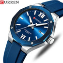 CURREN 8465 New Fashionable Men's Quartz Watch Waterproof Calendar Luminous Silicone Strap Casual Premium Men's Clock Daily Gift