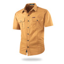 2026 New Style American Short-Sleeved Cotton Shirt for Men - Workwear Outdoor Loose-Fitting Casual Multi-Complimentary Shirt