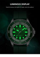 Curren 8448 Unisex Quartz Watch, Luminous Round Wristwatch with Soft Silicone Strap Outdoor Waterproof Fashion Daily Casual Wear