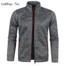 Autumn and Winter Men's New Long Zipper Color Block Sweater Sleeves Thin Plush Sweater Jacket Casual Slim Fit Comfortable Coat