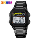 SKMEI 2307 New Fashion Waterproof Men's Sports Digital Watch Countdown LED Display Stainless Steel TPU Men's Luxury Watch reloj