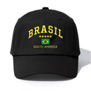 1pc BRASIL Print Baseball Cap for Adults,Minimalist Retro Style Casual Soft Adjustable Dad Hat,Perfect As Gift