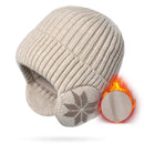 Men Women Winter Warm Plush Knitted Snow Fashion Hat Unisex New Outdoor Coldproof Ear Protection Wool Caps Snowflake logo