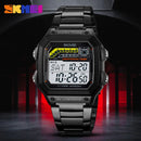 SKMEI 2307 New Fashion Waterproof Men's Sports Digital Watch Countdown LED Display Stainless Steel TPU Men's Luxury Watch reloj