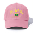 1pc BRASIL Print Baseball Cap for Adults,Minimalist Retro Style Casual Soft Adjustable Dad Hat,Perfect As Gift