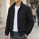 Korean Spring Autumn Casual Solid Fashion Slim Bomber Jacket Men Overcoat Stand Collar Jackets Men's Jacket S-6XL Top