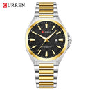 CURREN Luxury Men's Quartz Watch with Black Stainless Steel Band Casual Design Dial with Luminous Hands Relogio Masculino