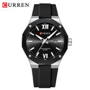 CURREN 8465 New Fashionable Men's Quartz Watch Waterproof Calendar Luminous Silicone Strap Casual Premium Men's Clock Daily Gift