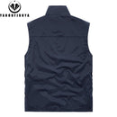 2026 Summer Men Sleeveless Outdoor Cargo Leisure Stand Collar Vest Men Pocket Solid Color Breathable Thin Vest Male Waistcoat