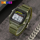SKMEI 2307 New Fashion Waterproof Men's Sports Digital Watch Countdown LED Display Stainless Steel TPU Men's Luxury Watch reloj