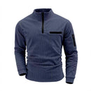 New men's athletic polo shirt, stylish design with half-zip sleeves, outdoor street style long-sleeved casual men's top.