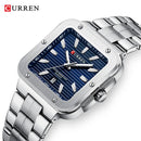 CURREN 8479 Luxury Stainless Steel High-End Square Men's Quartz Watch, Fashionable Business Wristwatch reloj hombre de gama alta