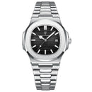 POEDAGAR Square Luxury Men Wristwatch Waterproof Luminous Date Stainless Steel Male Clock Business Sports Quartz Watches For Men