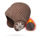 Men Women Winter Warm Plush Knitted Snow Fashion Hat Unisex New Outdoor Coldproof Ear Protection Wool Caps Snowflake logo