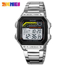 SKMEI 2307 New Fashion Waterproof Men's Sports Digital Watch Countdown LED Display Stainless Steel TPU Men's Luxury Watch reloj