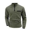 New men's athletic polo shirt, stylish design with half-zip sleeves, outdoor street style long-sleeved casual men's top.