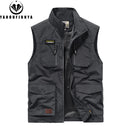 2025 New Summer Men Sleeveless Outdoor Leisure Stand Collar Vest Men Solid Color Breathable Loose Thin Vest Male Waistcoat Hots