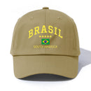 1pc BRASIL Print Baseball Cap for Adults,Minimalist Retro Style Casual Soft Adjustable Dad Hat,Perfect As Gift